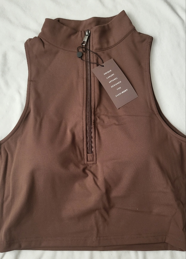 The refine bra quarter zip crop bra XXL